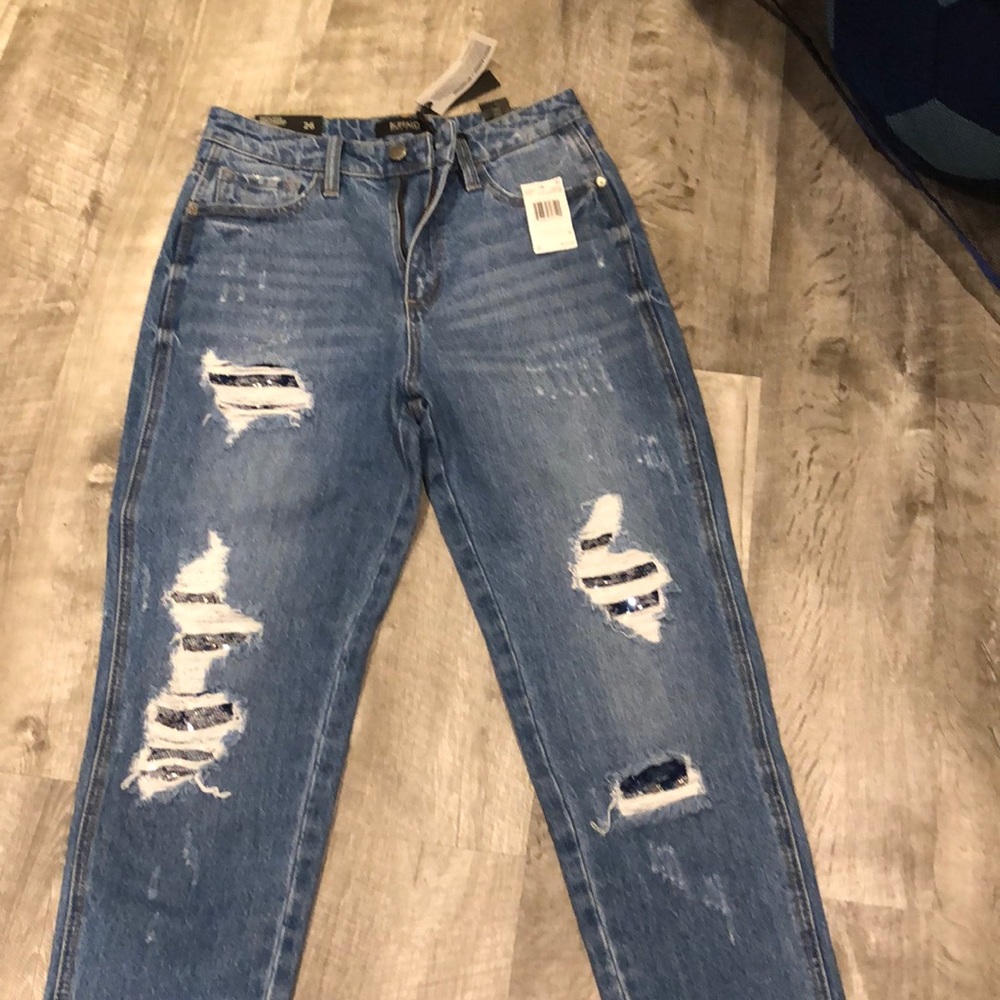 ‼️MAKE OFFER‼️ dayglow distressed sequin jean - Picture 4 of 8
